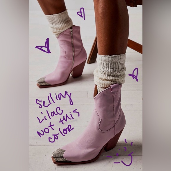 Brayden Western Boots 👢 in lilac 😍 Free People New 🆕 & Never Worn - Picture 12 of 17